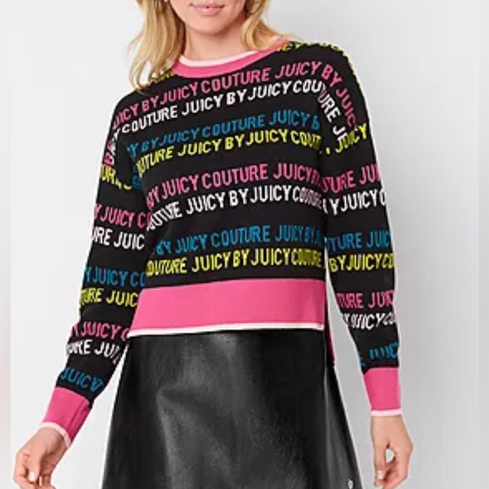 Juicy By Juicy Couture Womens Crew Neck Long Sleeve Pullover Sweater NWT